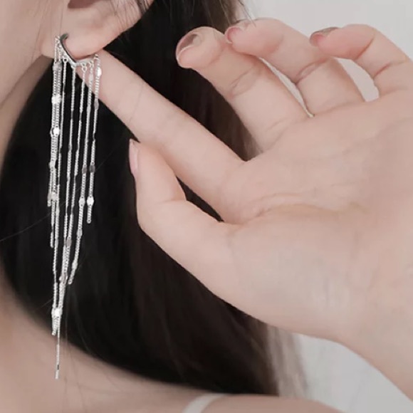 🤍Insta earrings dangle earrings white gold plated  earrings - Picture 4 of 5